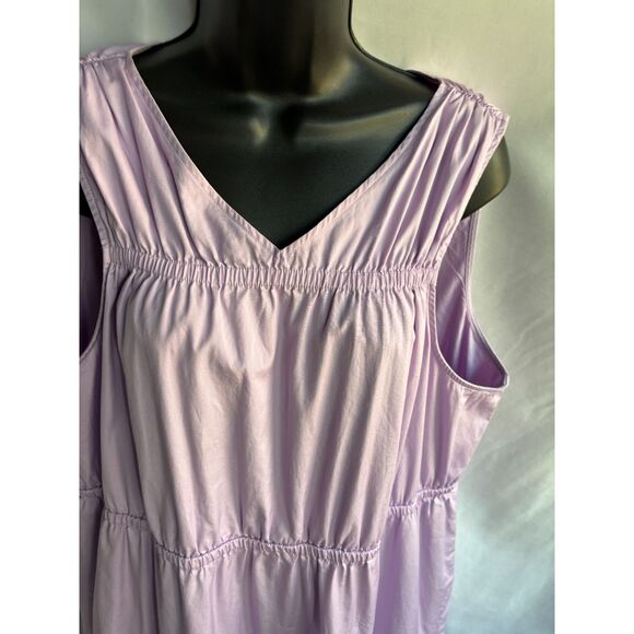 Halogen Sleeveless Tiered Poplin Dress Purple Bloom Lavender Plus Size 1X Girly - Picture 3 of 13